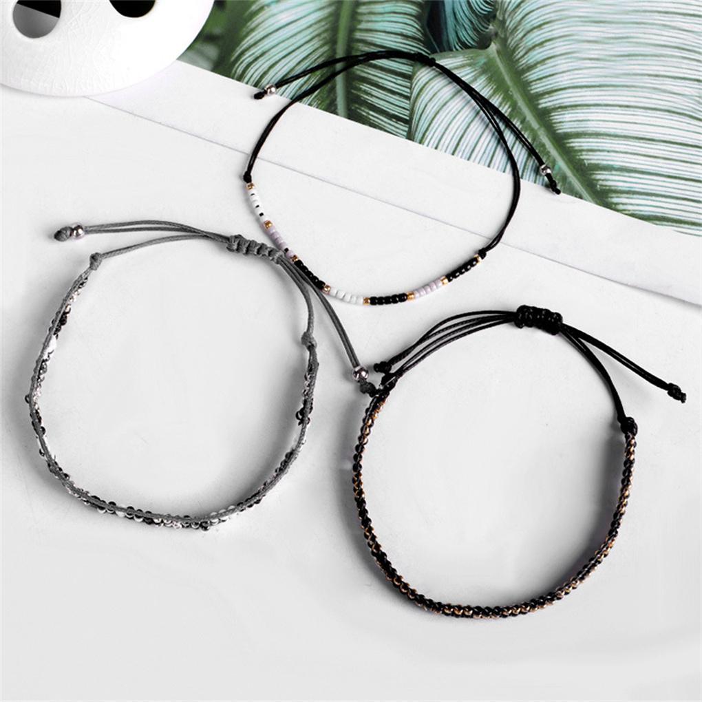 1 Set Beaded Bracelet Adjustable Strand Comfortable Braided Bracelets Handmade Jewelry Sets Women Accessories for Teen Girls