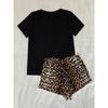 Pajamas Women's Spring and Summer Leopard Print Short-sleeved Shorts Home Clothing Sleeping Suits