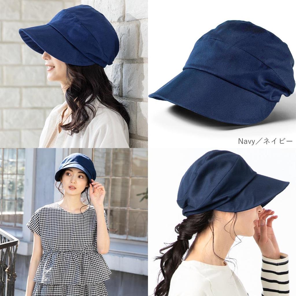[QUEENHEAD] Women's hat, springsummer, newsboy cap, Cleanse, Etac, odor-resistant, completely blackout, UV protection, large size, washable [XL
