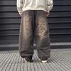 Mens Loose Wide Leg Denim Pants Retro Washed Streetwear High Waist Baggy Jeans Teens