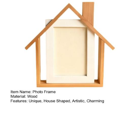 Holzhausförmiger Fotorahmen Handgefertigtes Haus Tisch-Bilderrahmen für Mutter Oma Kinder Familie Hochzeitsgeschenk