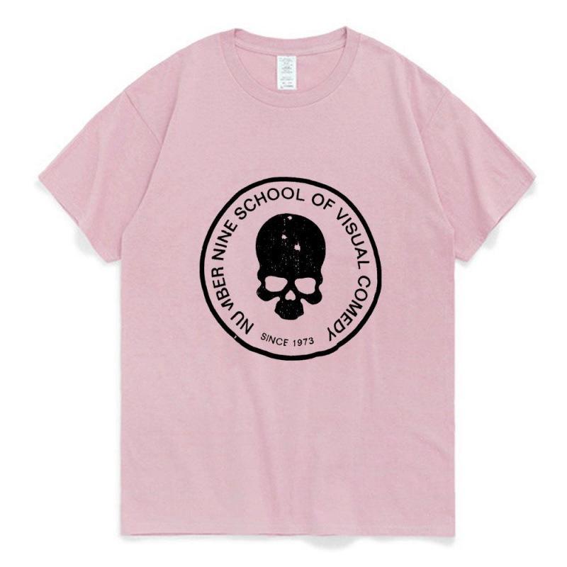 Men Women Unisex Fashion Crew Neck Short Sleeve Skull Letter Print Sleeve Cotton T Shirt Top