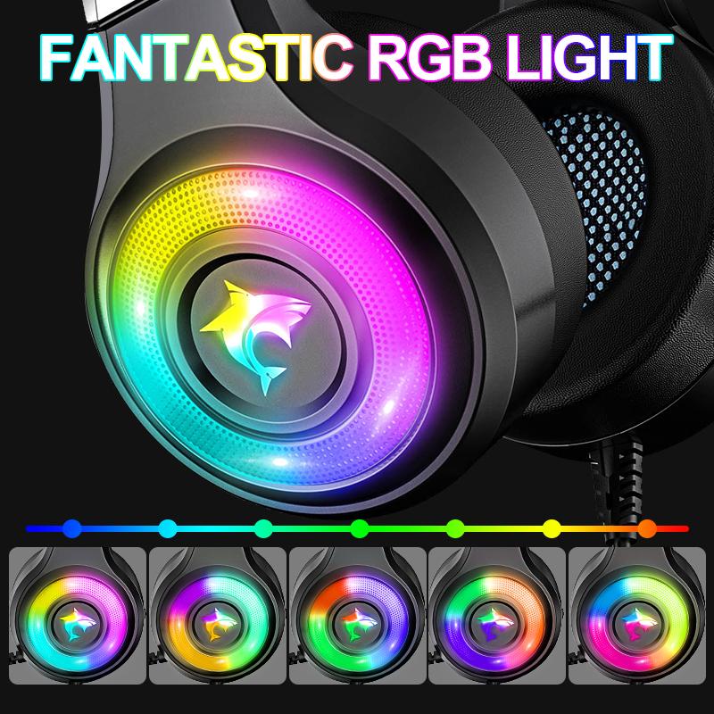 Colorful RGB Noise Cancelling Gaming Headphones For PC PS4 XBOX  7.1 Surround Sound Headset Gamer Helmet with Microphone