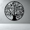 Wrought Iron Tree Birds Wall Art Decor, Metal Garden Hanging Ornament for Living Room Home Interior Design