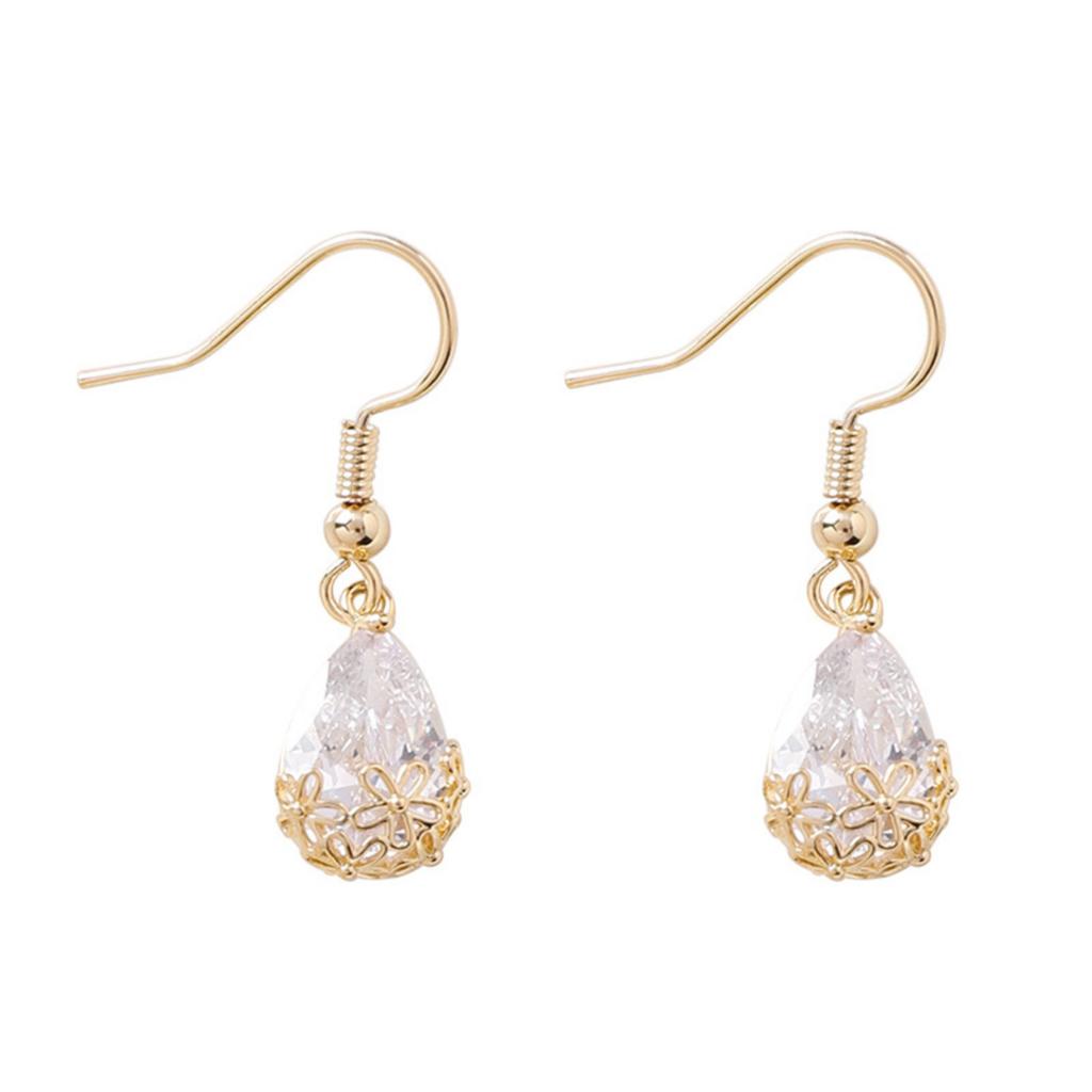 Water Drops, Zircon Pendants, Necklaces, Earrings, Personality, Shiny Cut-outs, Flower Earrings