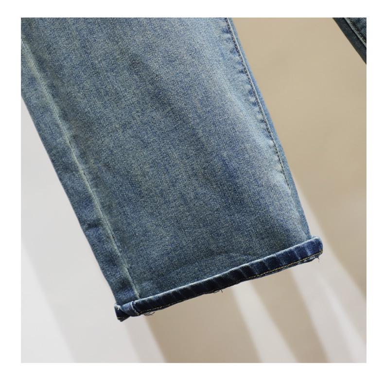 Plus Size Summer Thin Straight-Leg Wide Drape Jeans for Pear-Shaped Bodies