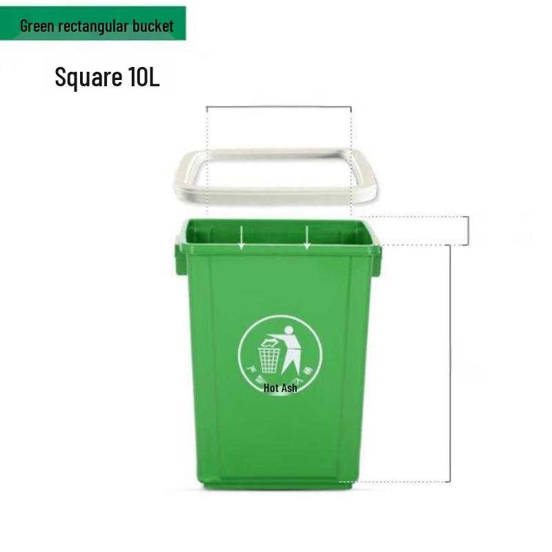 Open-Top Square Plastic Trash Can