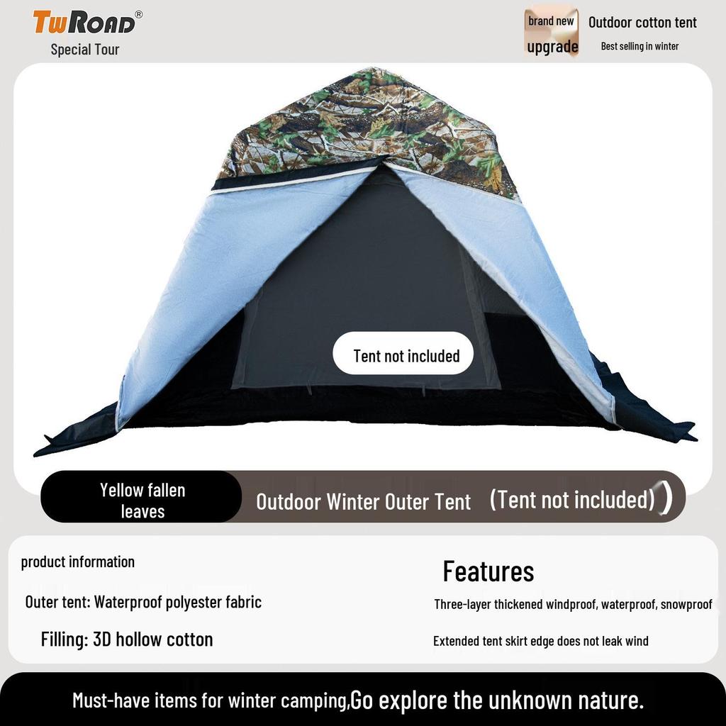 Four-Season Double-Layer Waterproof Tent with Quick-Open Design, Two Doors, Windows, and Ventilation for Camping.