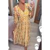 Plus Size Womens Floral V Neck Loose Casual Summer Maxi Dresses Seaside Holiday