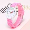 Cartoon Colorful Number Women's Jelly Silicone Strap Quartz Wristwatch