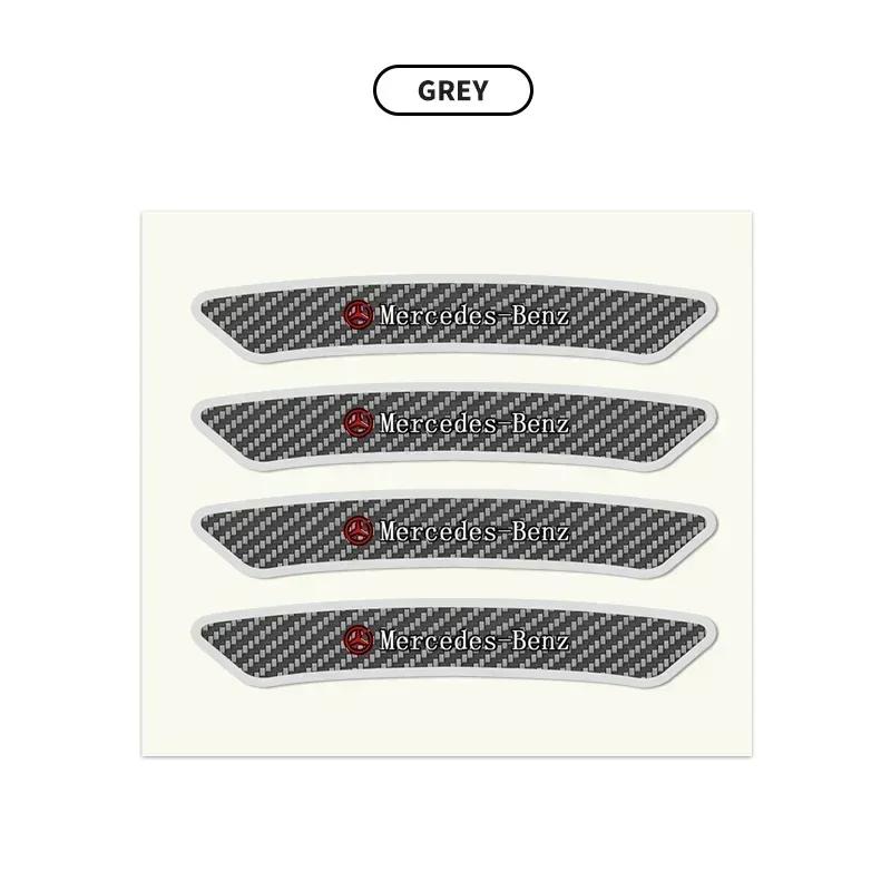 AABIG1 4PCS Carbon Fiber Car Motorcycle Wheel Rim Decorative Stickers for Mercedes Benz W204 W205 AMG E210 E211 E212 E213 E214 W222