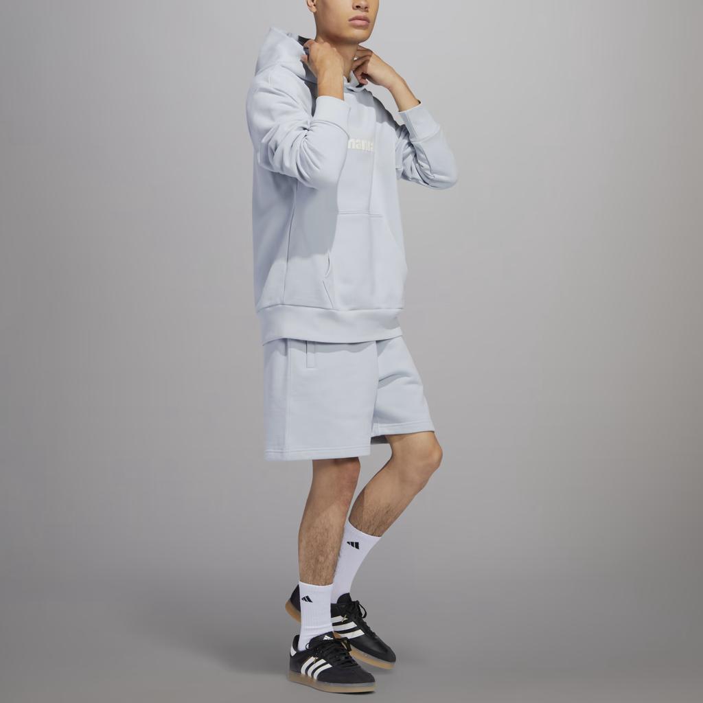 Adidas Originals X Pharrell Williams Solid Color Drawstring Sports Shorts Unisex Shorts Blue HS4821