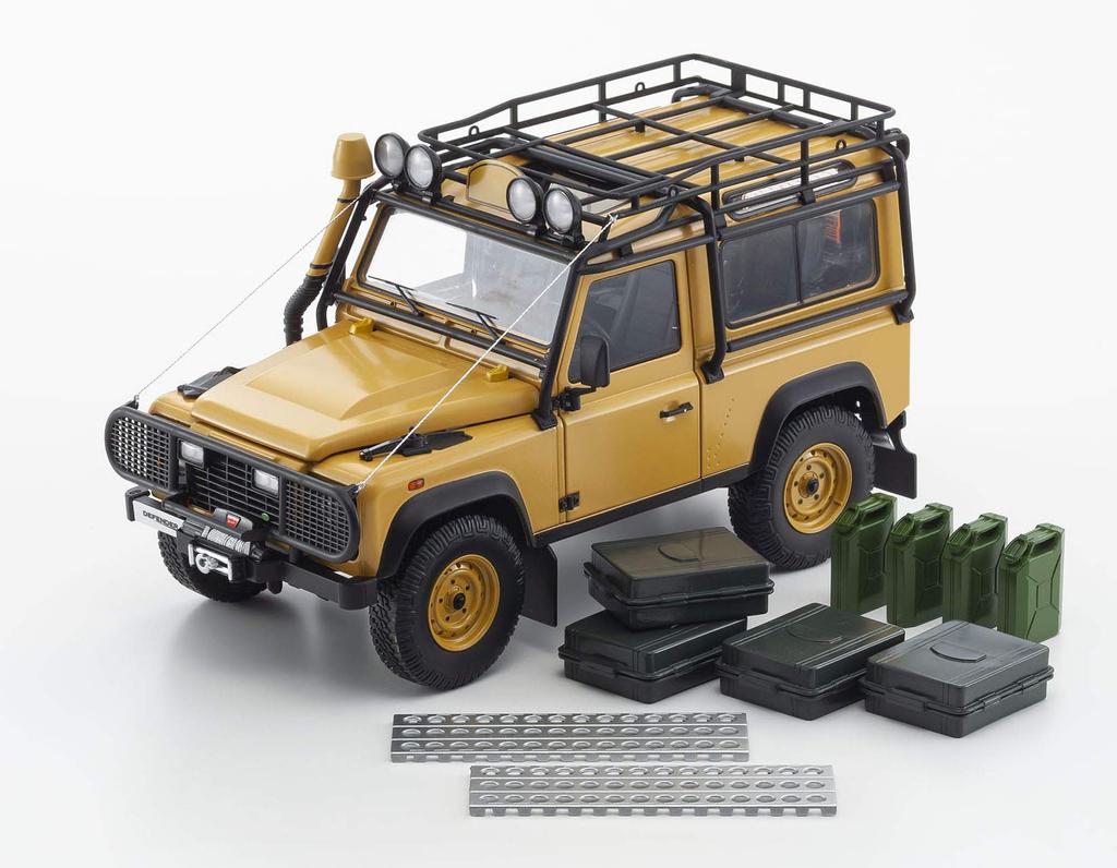 Kyosho Original Scale Land Rover Defender 90 Yellow Finished Product 1/18
