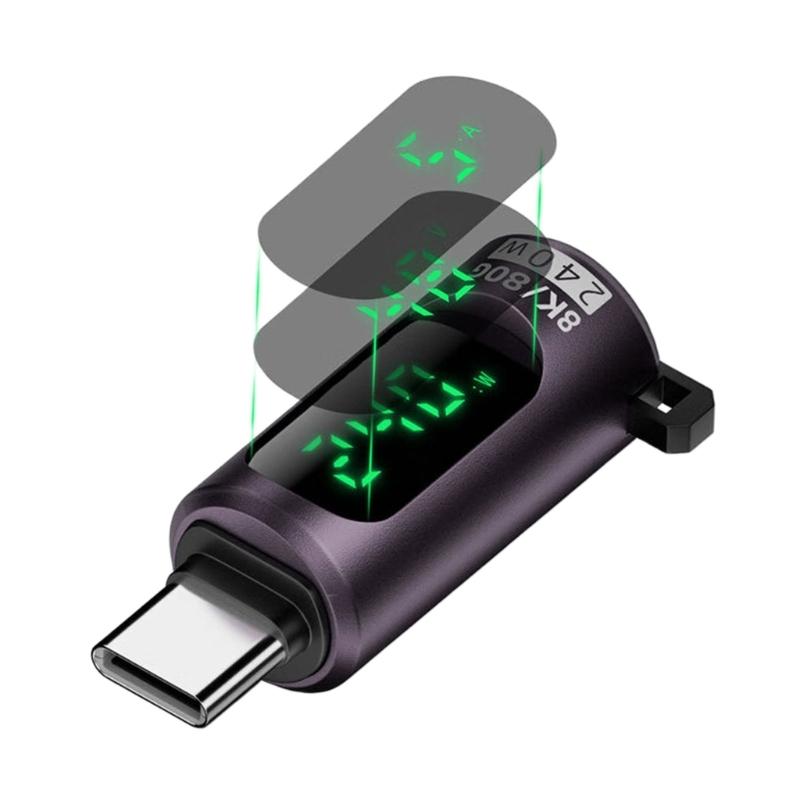 

USB C to USB C Converter with Real Time Power Monitoring 240W Output Compatible for Thunderbolt4 Multiple Devices фіолетовий
