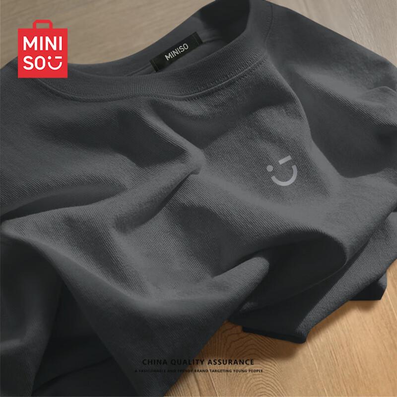 MINISO Unisex Cotton Short Sleeve Smile Graphic T-Shirt L