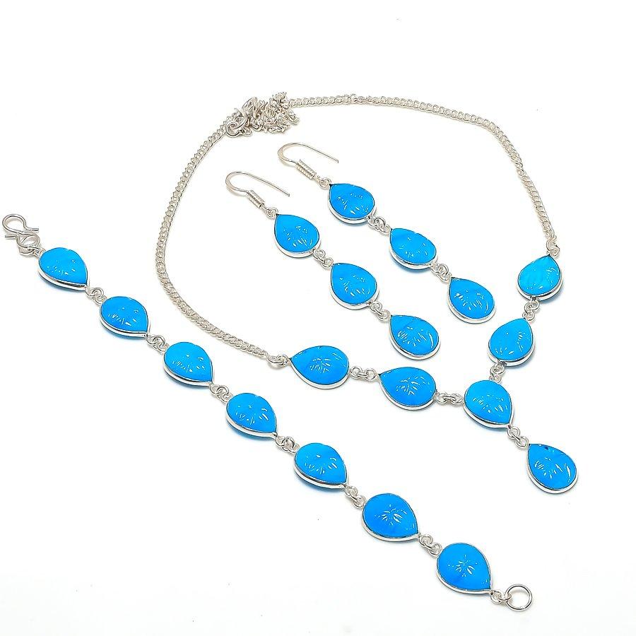 Natural Arizona Turquoise Gemstone 925 Sterling Silver Jewelry Necklace 18 ASN-6067