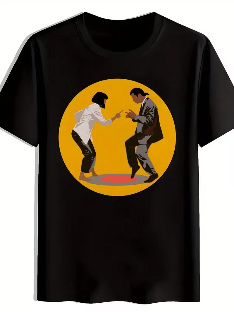 Popular TV Series Themed Graphic Print Short-Sleeve Men S T-Shirt, Black in Colo XXXXL