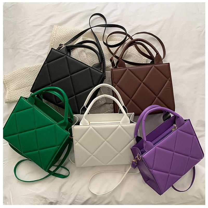 Unique Small Square Shoulder Bag for Women  Crossbody Bag with Zipper  PU Soft Face Shopping Bag  Fashion Trend