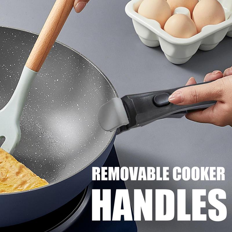 Removable Pot Handle Portable Frying Pan Handle Grip Detachable Ergonomic Cookware Gripper Kitchen Tableware Tool
