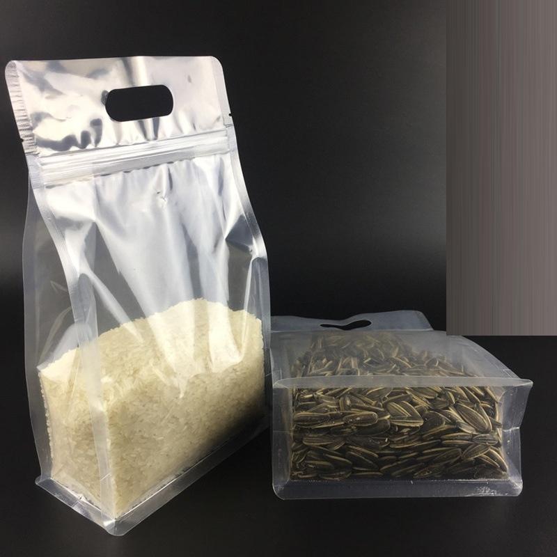 10 Pcs/pack PE Pouch Packaging Zipper Bag Clear Rice Beans Storage Zip Bags Saran Wrap Plastic Bags Size:27*16 Cm
