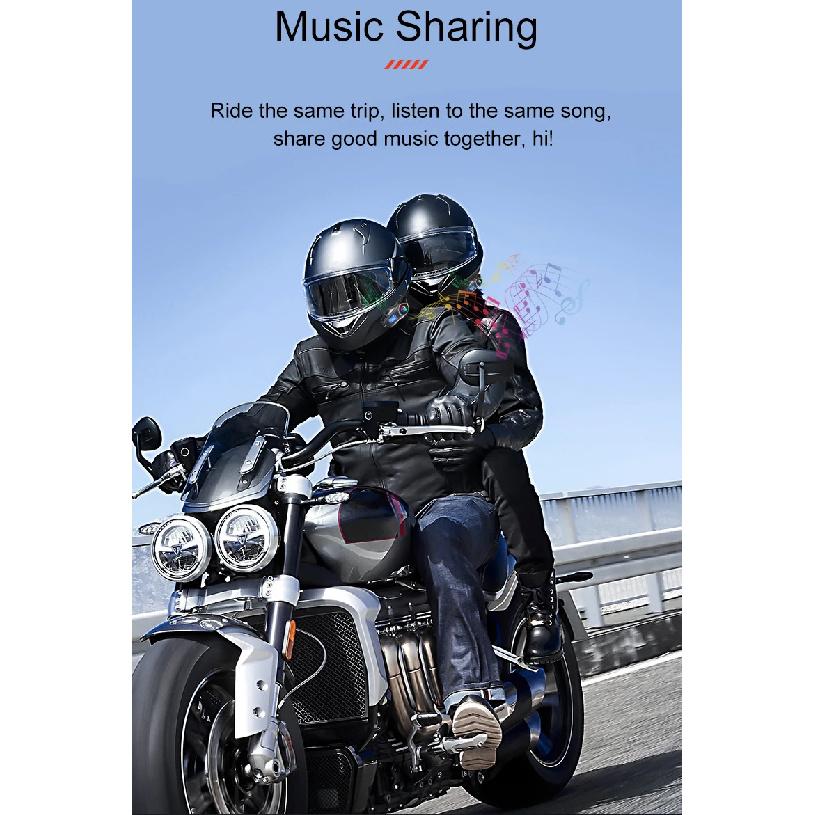 Q58-MAX Motorcycle Helmet Bluetooth Headset Intercom LED Lighting Dual 500M IP65 Rateddeep Waterproof Stereo FM Radio Interphone