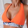 Women's Backless Halter Neck V-Neck Two-Piece Print Bikini