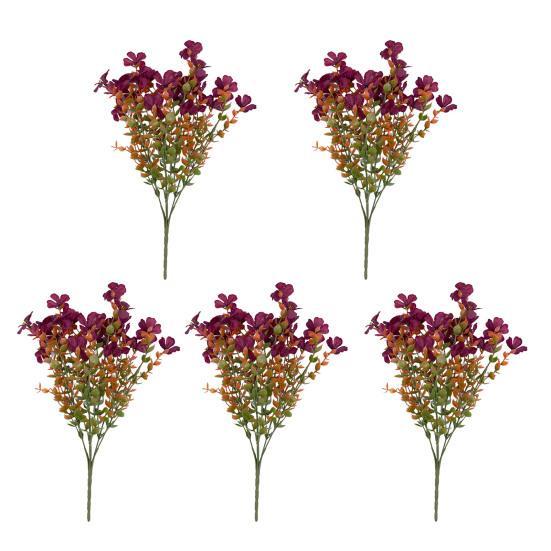 5/12Pcs Fall Artificial Violet Flower Realistic Fake Silk Flower Home