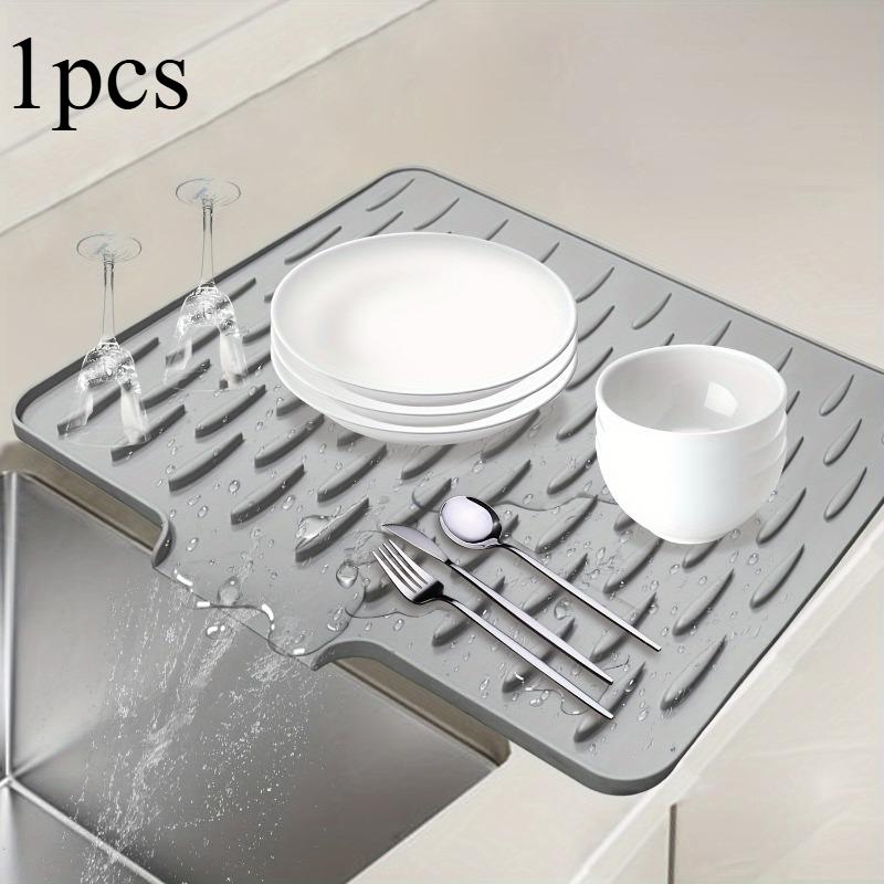 

1 шт. Силиконовый коврик для сушки с наклономУтолщенный Нескользящий Коврик на столешницу для Кухонной Раковины Горячие Кастрюли Разделочная Доска Хозяйственные Принадлежности 40x32cm