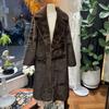 Imitation mink fur integrated environmentally friendly mink jacket women's winter herringbone coat long
