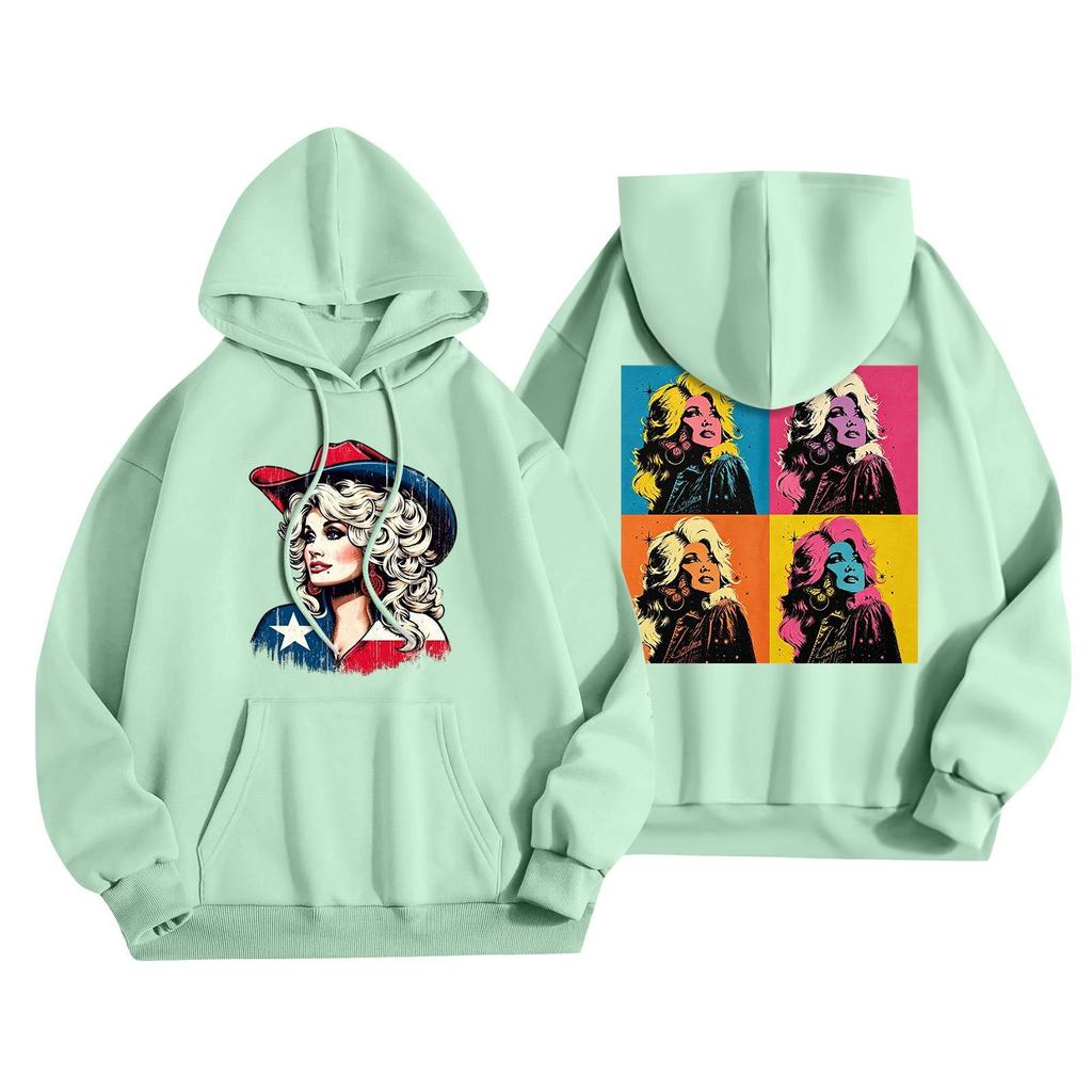 Unisex Printed Long Sleeve Pullover Hoodie Lightweight for Men and Women