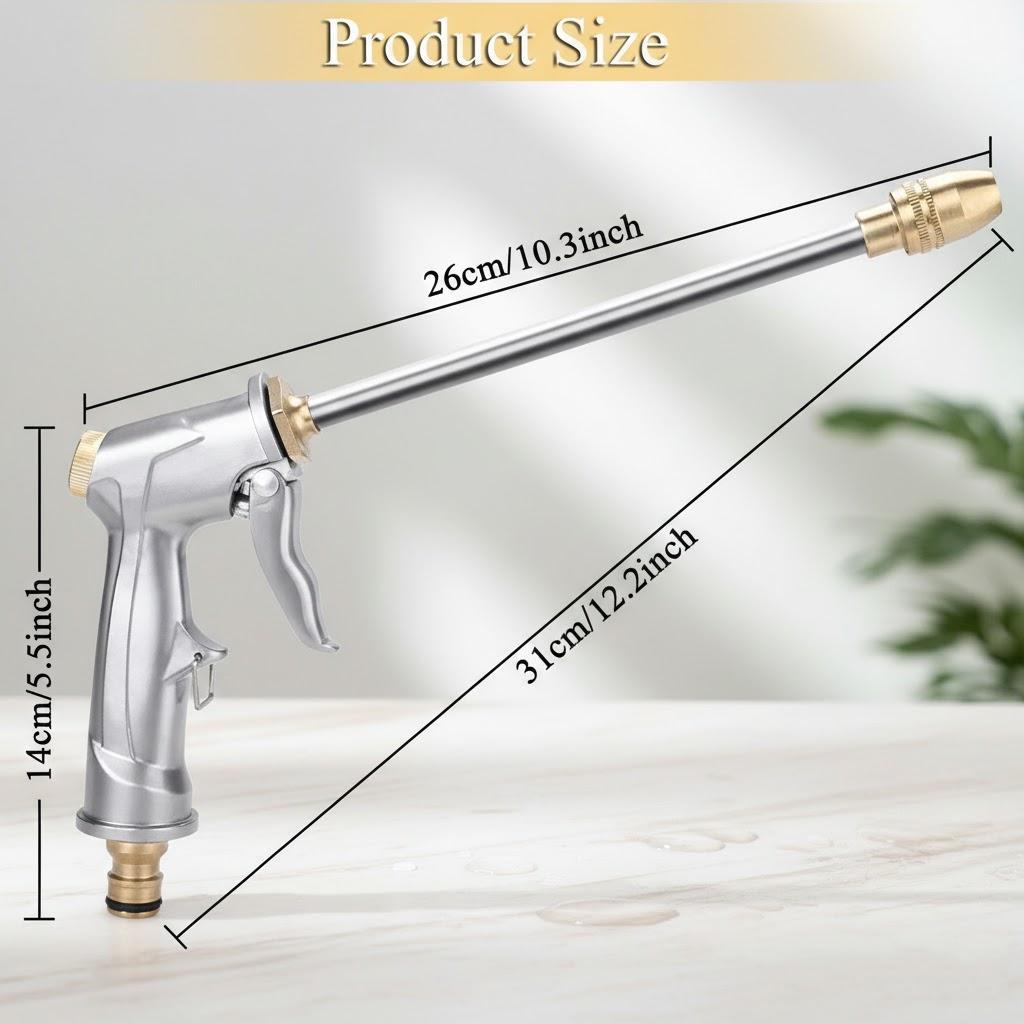 

Heavy Duty Metal Garden Hose Nozzle High Pressure Pistol Grip Sprayer 4 Spray Modes Handheld Water Nozzle