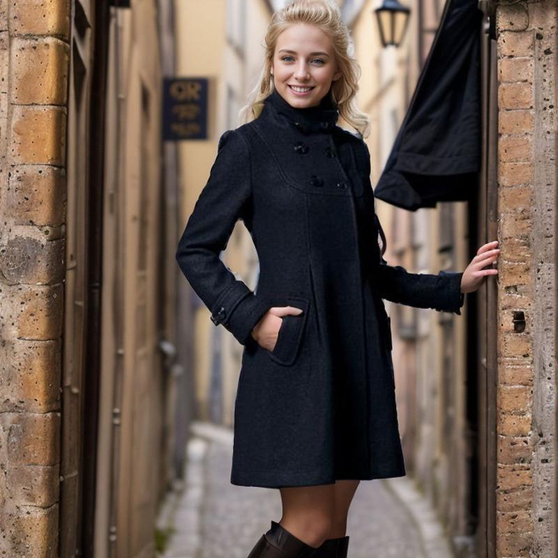 

Женское шерстяное пальто Женское шерстяное пальто средней и длинной длины с капюшоном S