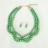 Versatile glass imitation pearl necklace, earrings, cover chain, small fragrant style, court retro temperament, high-end accessories for women