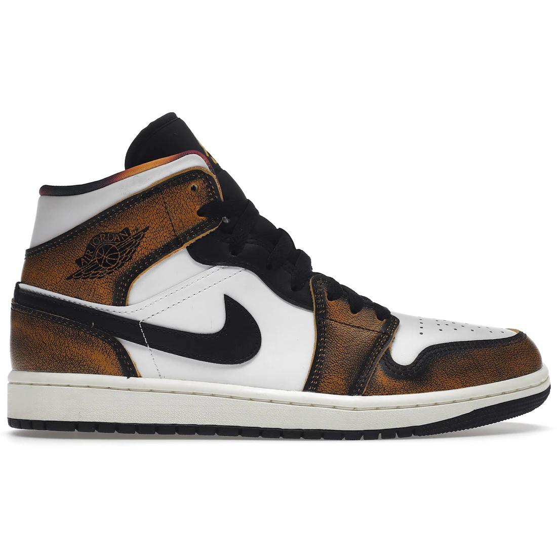 

Кроссовки Jordan 1 Mid SE Оранжевые с эффектом износа(DQ8417-071) 42.5