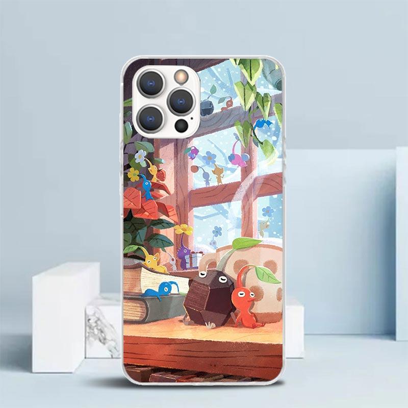 Game P-PikminS 4 Soft Cover for iPhone 16 17 Air 15 14 Pro Max 16E Phone Case 13 Mini 12 11 7 SE 8 Print Pattern Fit Cases 16 17