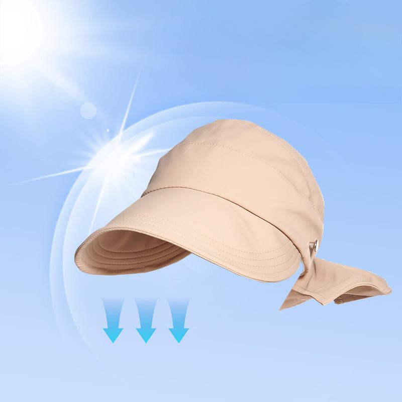 Duck Tongue Empty Top Hat Big Hat Exposed Ponytail Sun Hat Summer Outdoor Sun Protection Sun Hat