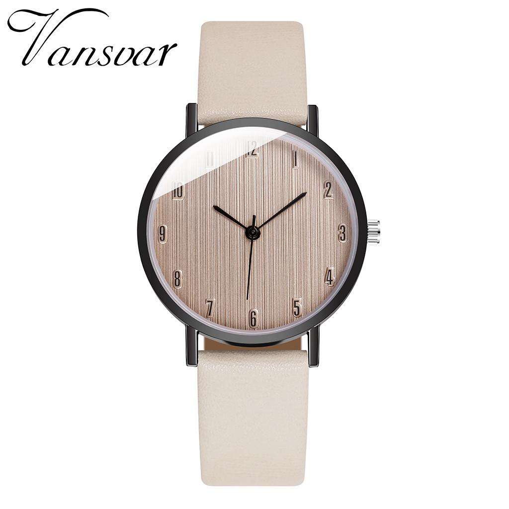 

Женские повседневные аналоговые наручные часы с кварцевым кожаным ремешком и новым ремешком One Size бежевый