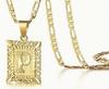 Collana con Ciondolo 26 Lettere Placcata Oro con Catena Spessa