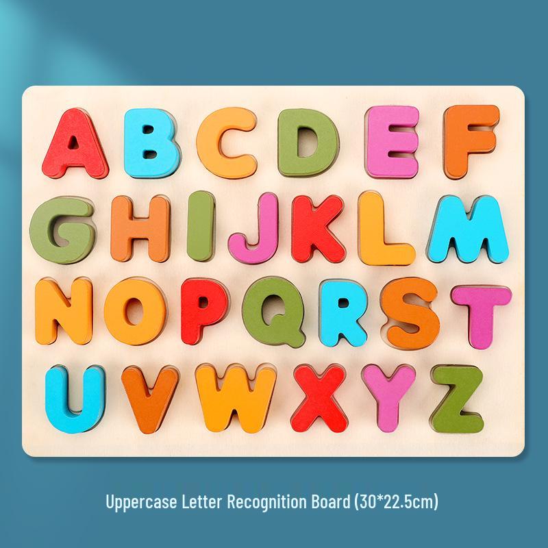 Colorful Wooden Number & Letter Shape Matching Puzzle for Kids