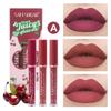 3-color Fruit Lip Gloss Set, Matte Matte Sexy Lip Glaze, Non-stick Cup, Waterproof Non-fading Lipstick Makeup