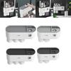 Multifunctional Wall-Mounted Toothbrush Rack, Automatic Toothpaste Dispenser Toothbrush Organizer with Drawer