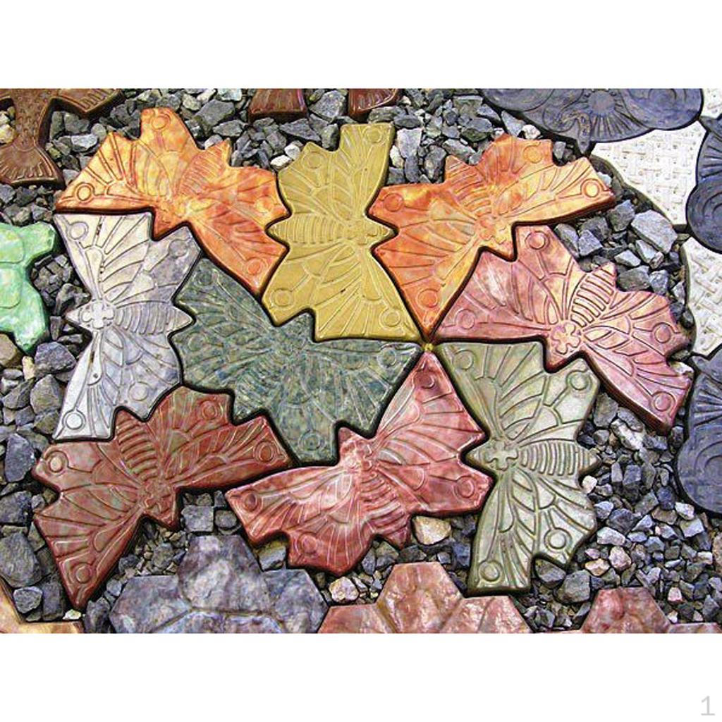 2Pcs Large Butterfly Shaped Stepping Plaster Concrete For Garden