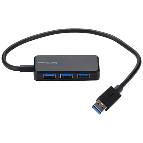 Elecom USB3.0 Hub 4 Ports Bus Powered for Tablets Black U3H-A411BBK