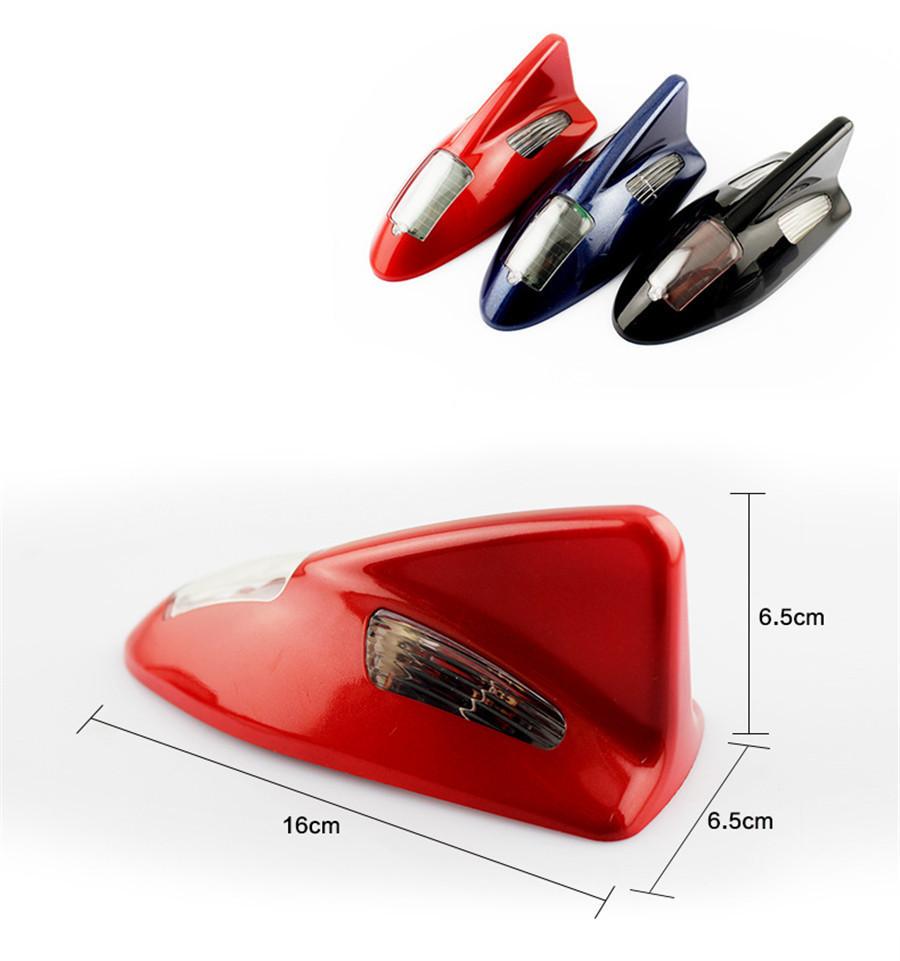 Solar Power Shark Fin Anti-rear-end Warning Lamp LED Decoration Strobe Lamp Gray