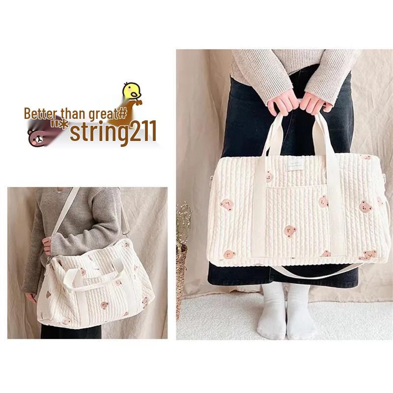 Korean Little Bear Large Capacity Travel Tote and Crossbody Bag