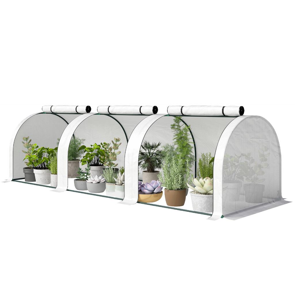 295 x 100 cm Low Tunnel Greenhouse - White