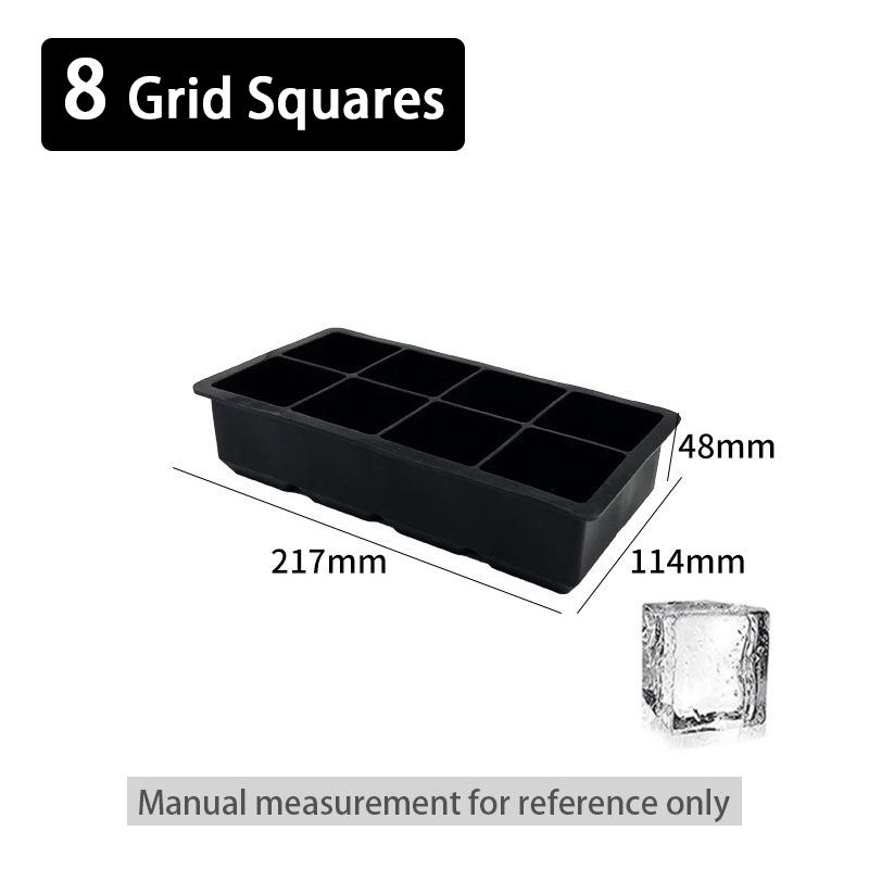 Silikon-Eisformen Mehrfach wiederverwendbare Eiswürfel-Formen Gitter Große Eiswürfelform Silikon-Kühler