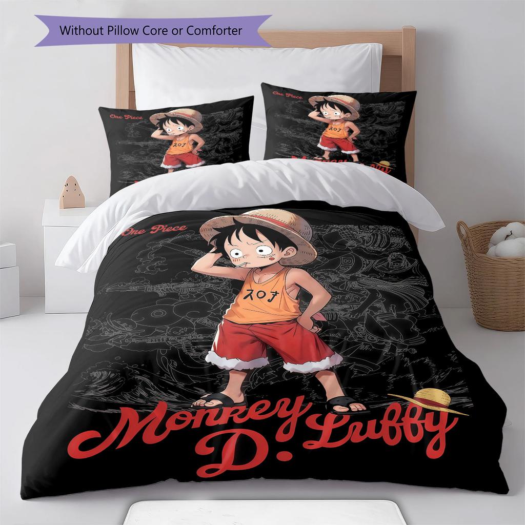 Set Copripiumino Trapuntato con Fantasia D di Luffy Federa per Cuscino Regalo di Compleanno per la Casa(1 * copripiumino + 2 * federa, senza nucleo)