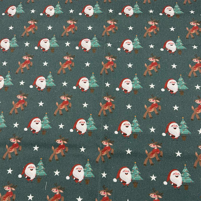 1m/2m/3m Encrypted Cotton and Linen Christmas Themed Fabric for Christmas Decoration Fabric Table Cloth Door Curtain DIY Fabric