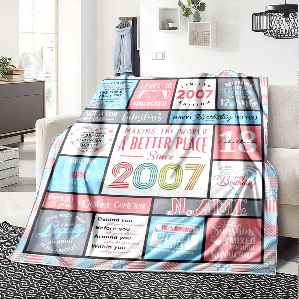 Birthday Gift For Her Him 18Th Year Old Girl Boy Teen Cute Happy Birthday Home Blankets Soft Warm Lightweight All Seasons Multipurpose Blanket Picnic